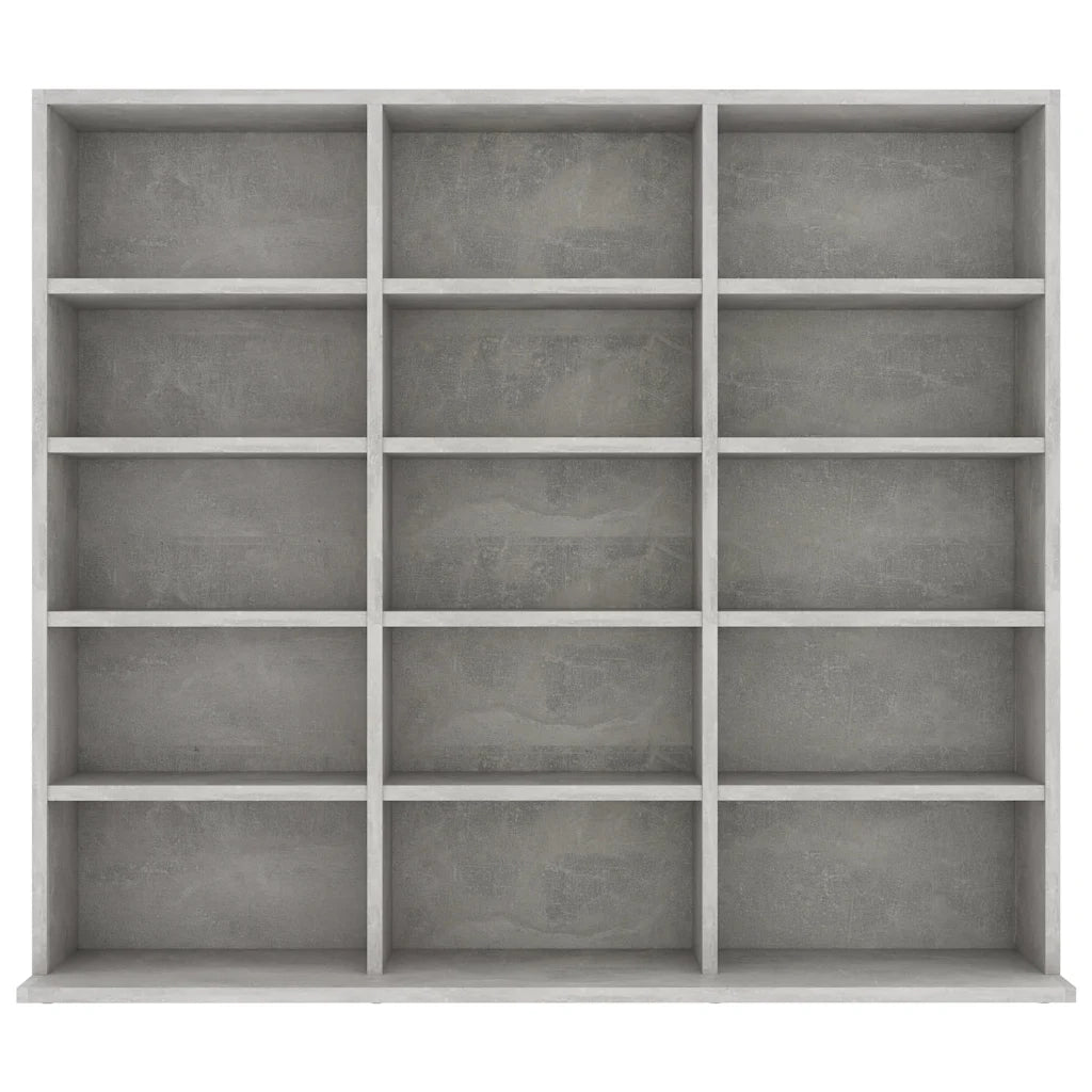 Mobile Porta CD Grigio Cemento 100x23x89,5 cm Legno Multistrato 801791