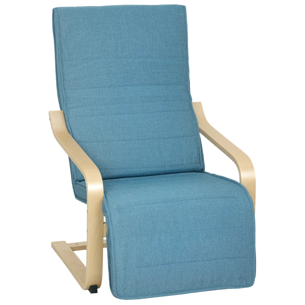 Poltrona Relax con Poggiapiedi Regolabile ¨C Zephmum ¨C 66,5x94x100cm Blu