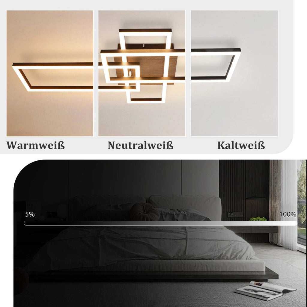 ZMH Lampada da soffitto LED nera moderna 3 luci 102cm dimmerabile per soggiorno camera letto
