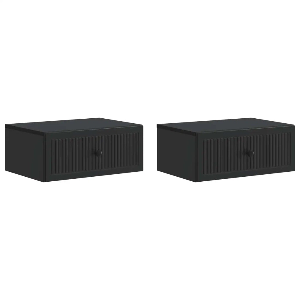 Armadio da Notte con cassetto 2 pcs Nero 49 x 34,5 x 20 cm