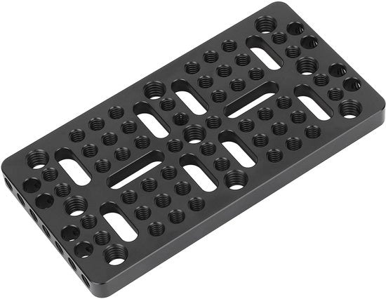 Piastra di montaggio in alluminio - Possibilità di fissaggio - 1/4"-20/3/8"-16 viti a dado - Leggera - Multifunzionale - Inclusa chiave a ingranaggi - Piastra di montaggio