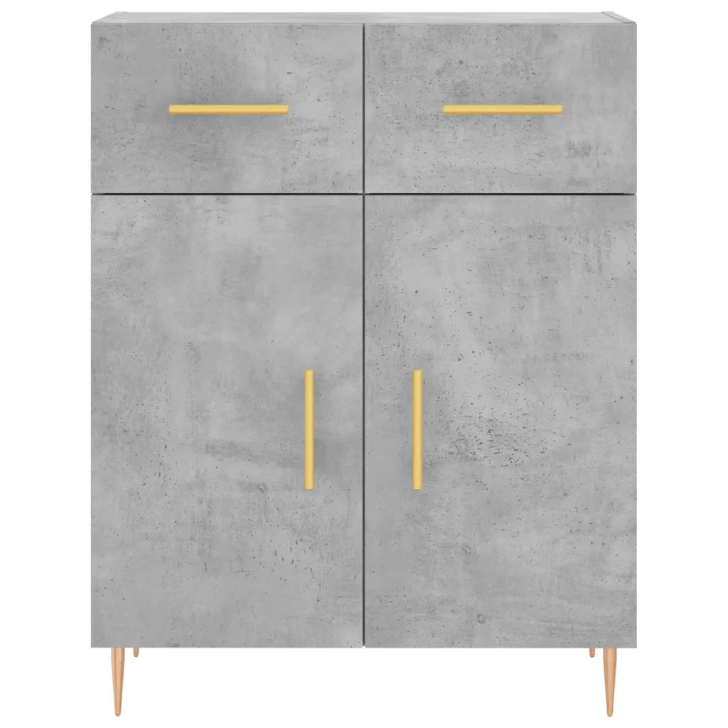 Credenza-Buffet-Armadio da cucina Grigio Cemento 69,5x34x180 cm in Legno Multistrato 663122