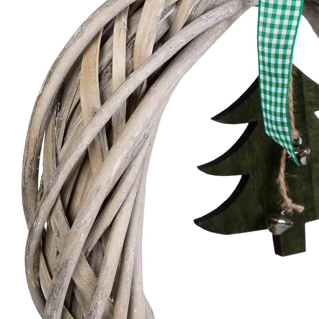 Decorazione a ghirlanda di vimini da appendere, marrone, D30x6h cm