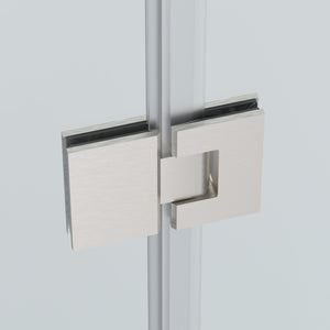 Box doccia 2 lati 80x70 cm fisso + porta un battente H200 cm cristallo 6mm profilo SATINATO PIPPO