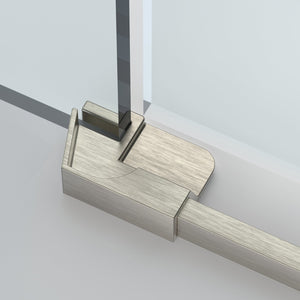 Box doccia angolare 110x120 cm apertura due porte soffietto H200 cm cristalli trasparente 6mm profilo satinato ELIO