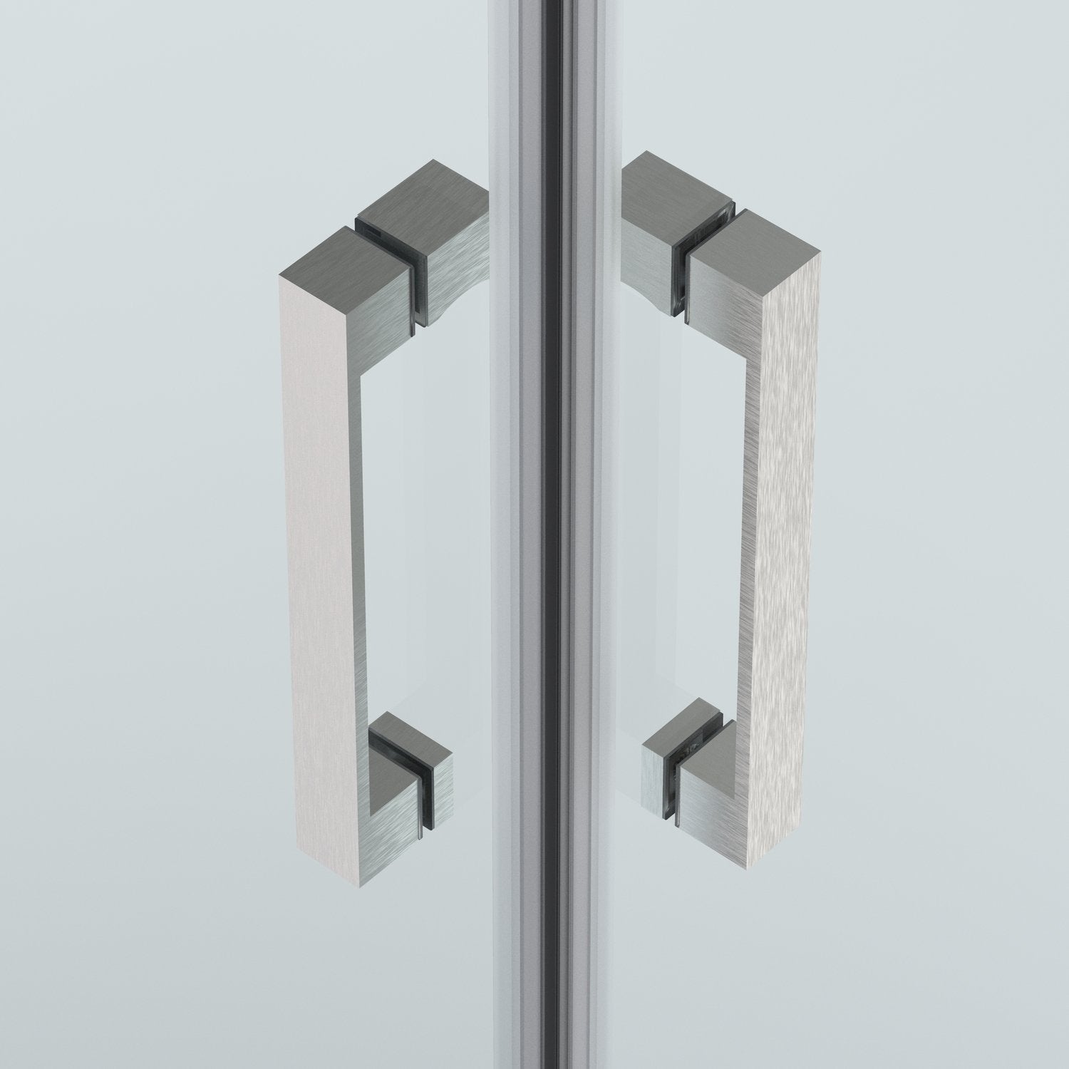 Box doccia angolare 110x120 cm apertura due porte soffietto H200 cm cristalli trasparente 6mm profilo satinato ELIO