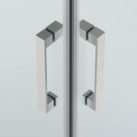 Box doccia angolare 110x120 cm apertura due porte soffietto H200 cm cristalli trasparente 6mm profilo satinato ELIO