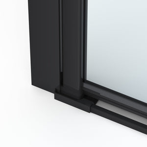 Box doccia 80 cm apertura a SOFFIETTO nicchia H200 cm cristallo 6mm profilo Nero Opaco LIAM