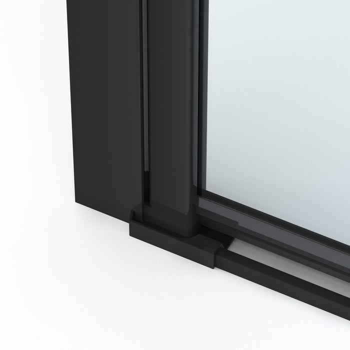 Box doccia 80 cm apertura a SOFFIETTO nicchia H200 cm cristallo 6mm profilo Nero Opaco LIAM