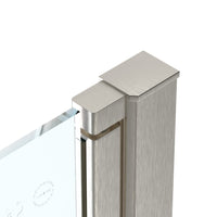 Box doccia angolare 110x120 cm apertura due porte soffietto H200 cm cristalli trasparente 6mm profilo satinato ELIO