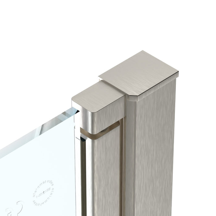 Box doccia angolare 110x120 cm apertura due porte soffietto H200 cm cristalli trasparente 6mm profilo satinato ELIO