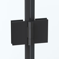 Box doccia 80 cm apertura a SOFFIETTO nicchia H200 cm cristallo 6mm profilo Nero Opaco LIAM