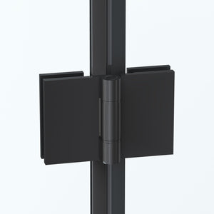 Box doccia 80 cm apertura a SOFFIETTO nicchia H200 cm cristallo 6mm profilo Nero Opaco LIAM