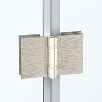 Box doccia Angolare 90x120 cm porta a soffietto + fisso H200 cm cristallo 6 mm profilo SATINATO ZAIRA