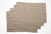 Piatto di accompagnamento di lino di alta qualità in marrone - set da 4 - 35 x 50 cm - sostenibile e resistente alla sporcizia