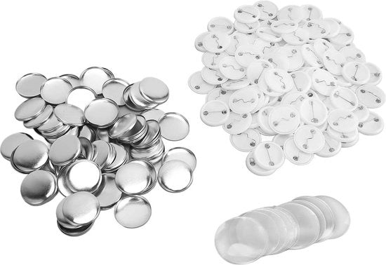 100 Set di Pin Broche in Metallo a Forma Circolare - Pin Badge Maker - 25MM.