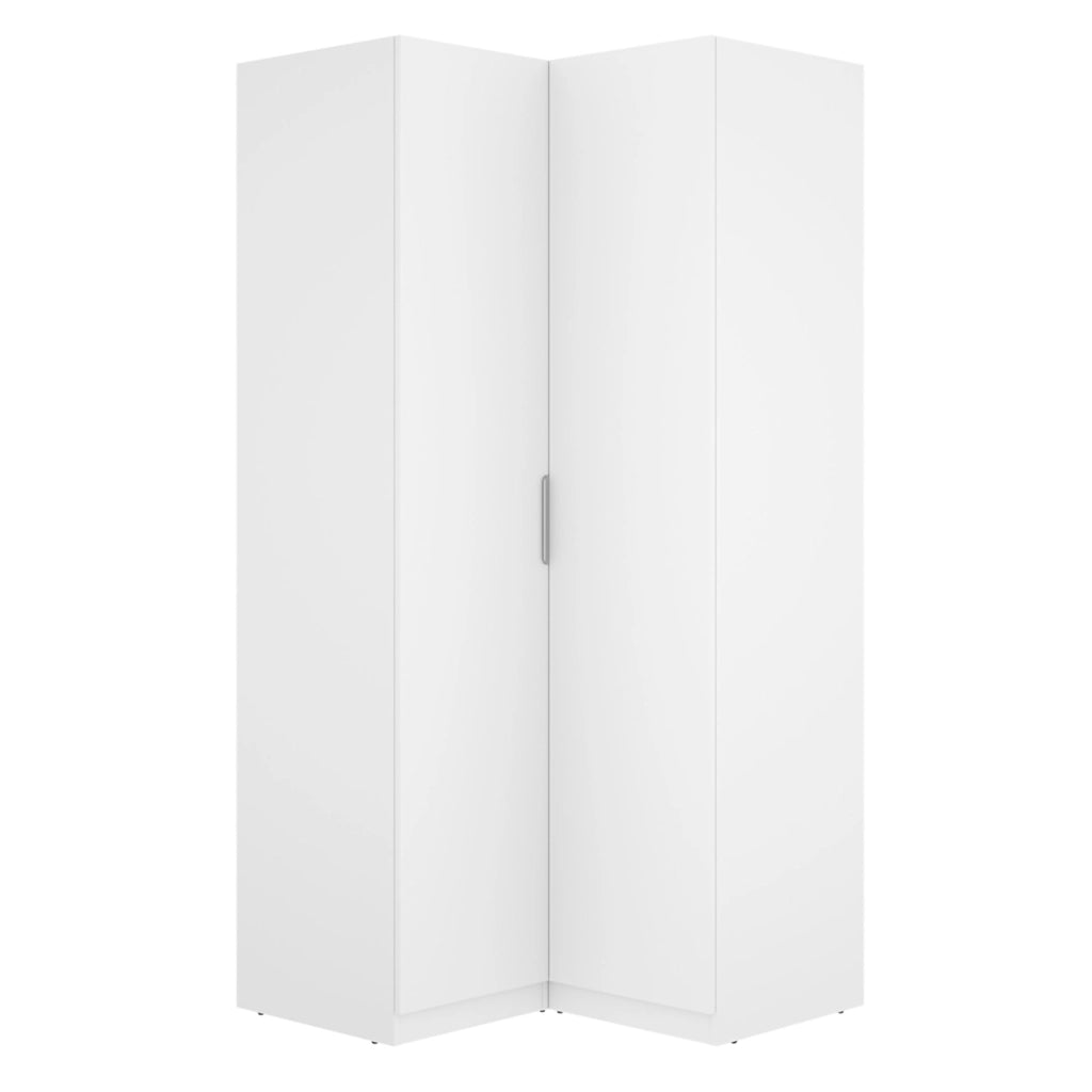 Armadio Camera da Letto Luber, Guardaroba 2 Ante Appendiabiti, 95x204h cm Bianco