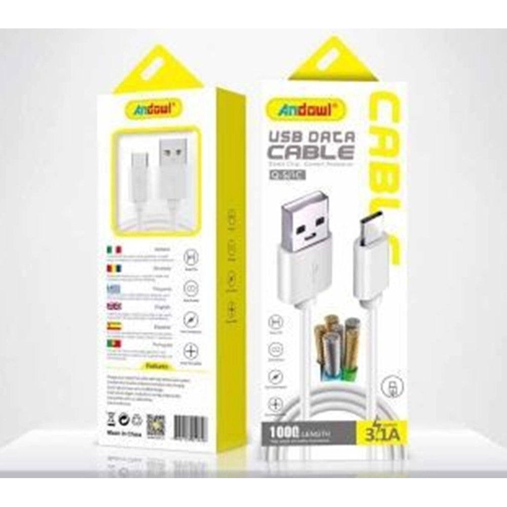 Trade Shop - Cavo Ricarica Rapida Trasferimento Dati Da Usb 2.0 - Type-c 1 Mt 3.1a Flessibile Q-sj1c -