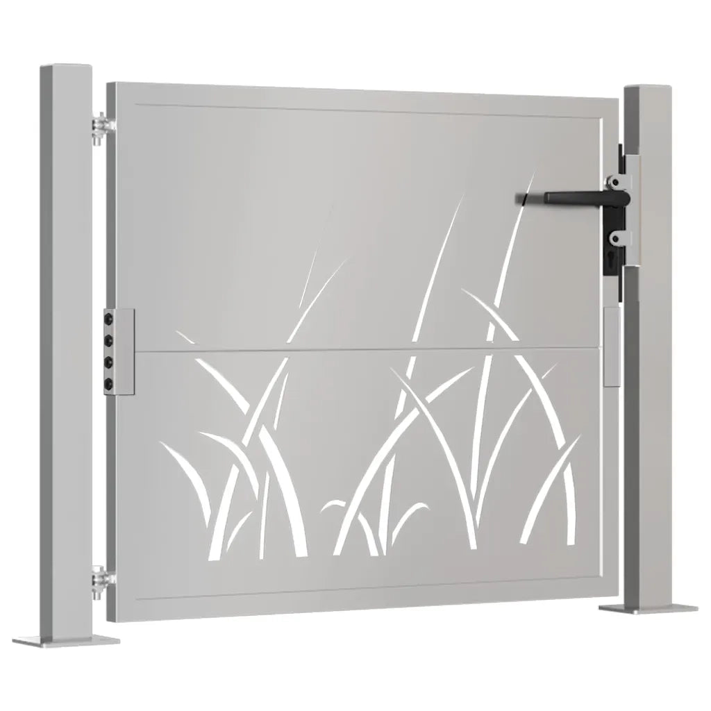 Cancello da Giardino 105x105 cm in Acciaio Corten Design Erba