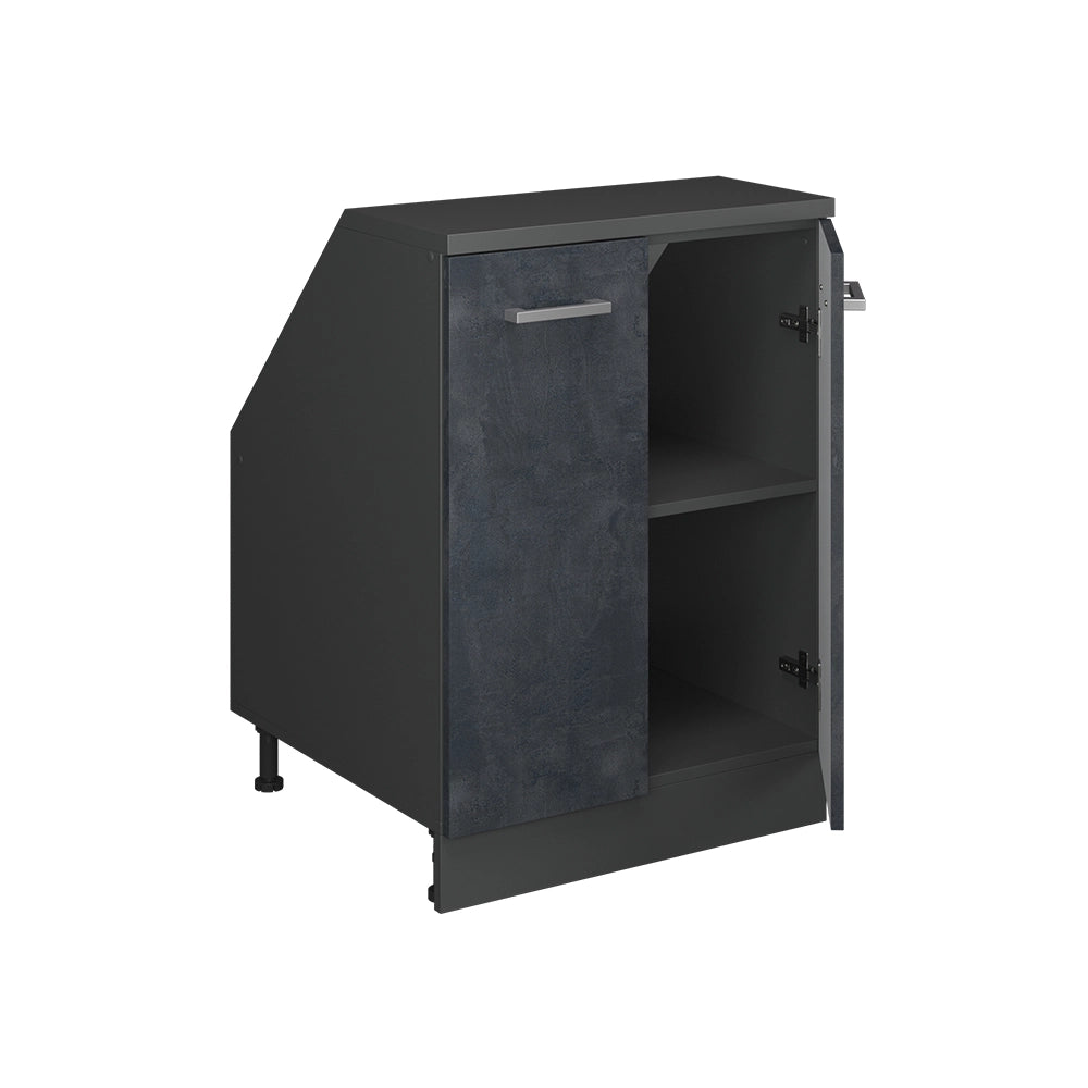Mobile sottotetto Rion Calce nera/Antracite 60 x 83.8 cm con 2 porte, carcassa 60 cm profondità Vicco