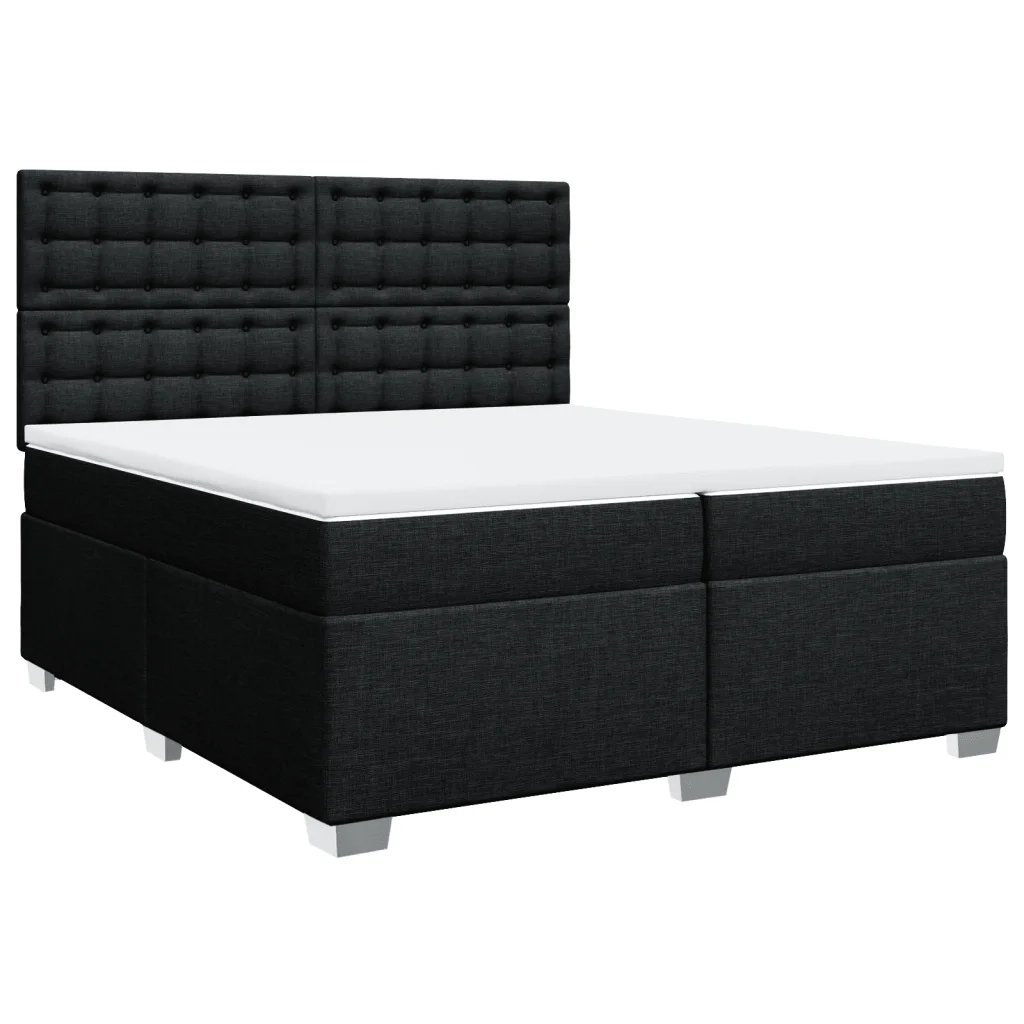 Giroletto a Molle con Materasso Nero 200x200 cm in Tessuto 3292911