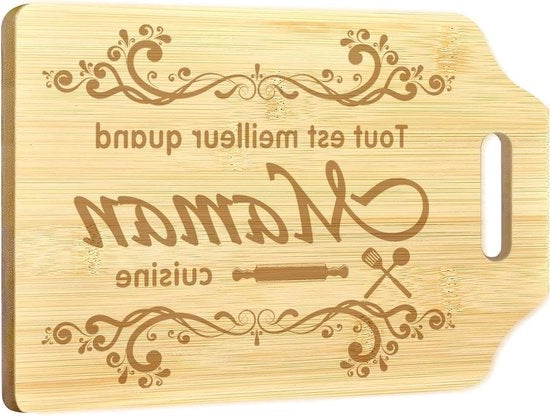 Piastra di taglio in bambù Plus per madre - Regalo sostenibile per la cucina