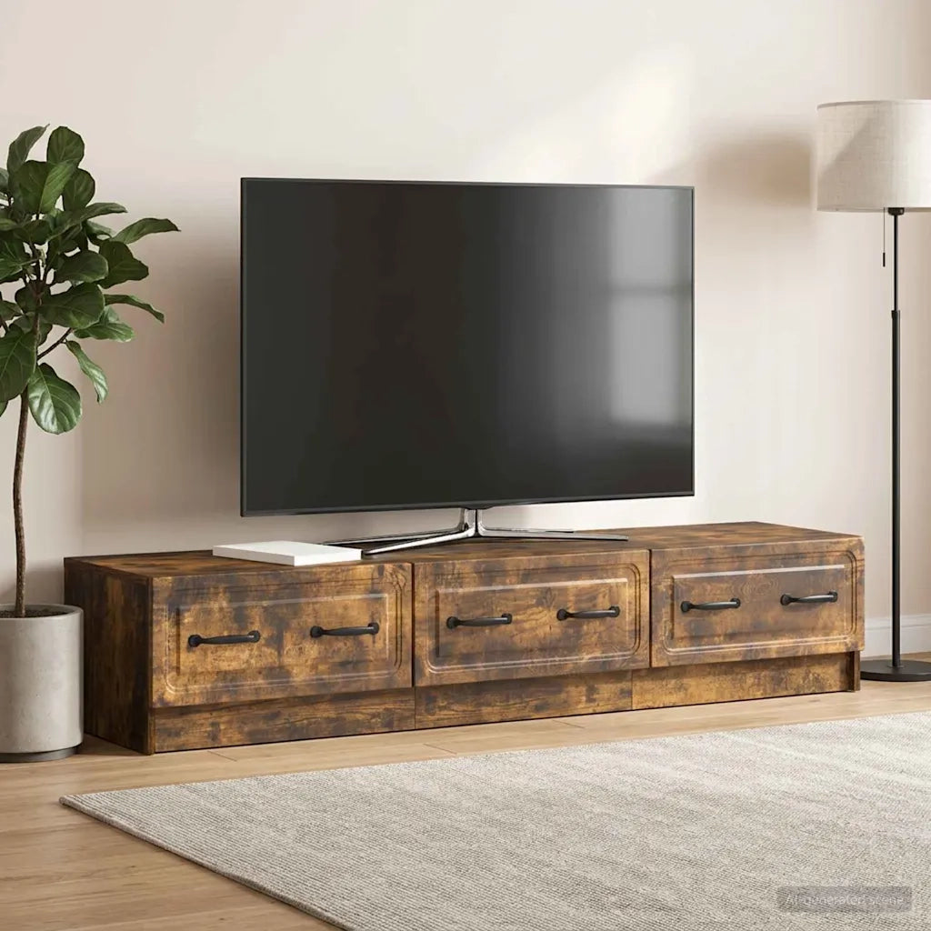 Mobile TV Rovere Fumo 147 x 34,5 x 27 cm Legno ingegnerizzato 895860