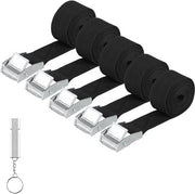5 Pacchi di Cinture di Sospensione Nera 25mm x 1,5m - Porta Bicicletta Cinture di Sicurezza - Cinture di Sospensione per Auto Motociclo Bagaglio Campeggio