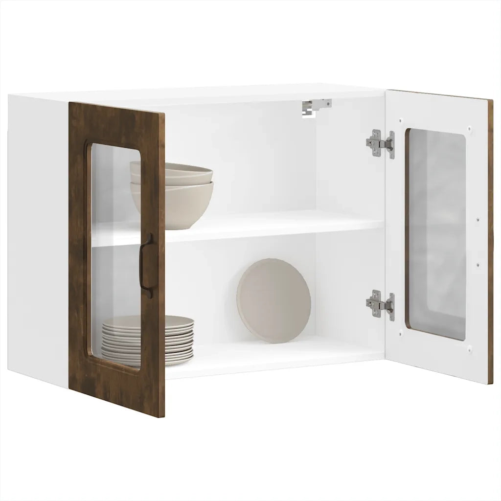 Pensile da Cucina con Porta in Vetro Kalmar Rovere Fumo