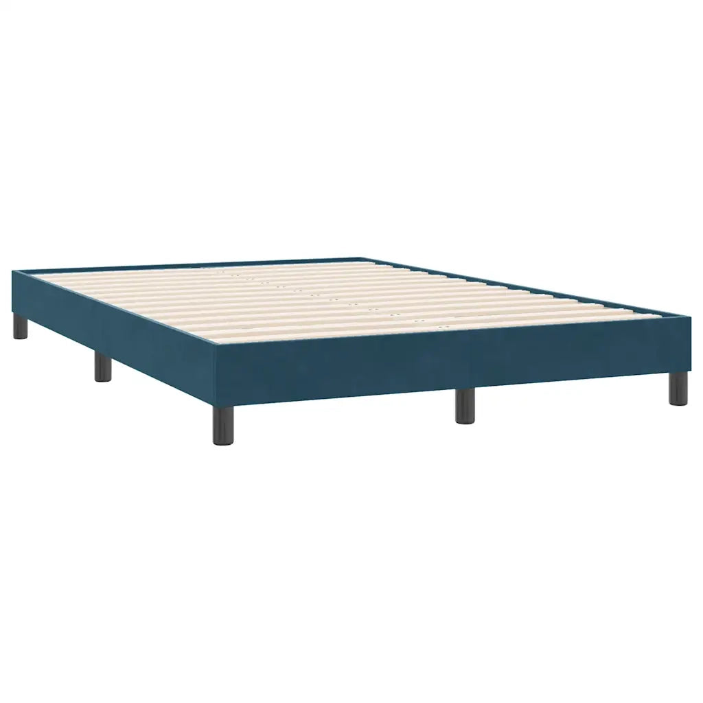 Letto a Molle senza Materasso Blu Scuro 160x220 cm in Velluto 3315883