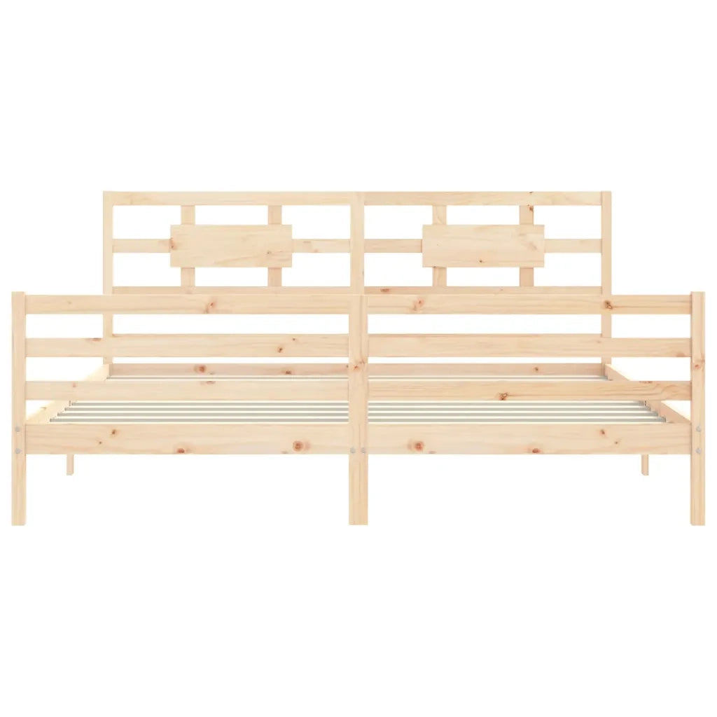 Giroletto con Testiera-Struttura Letto con testiera 200x200 cm in Legno Massello 119400