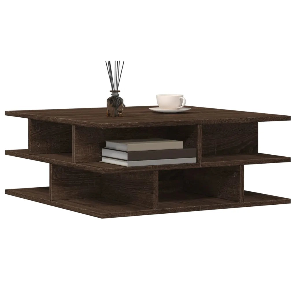 Tavolino da Salotto Rovere Marrone 70x70x29cm Legno Multistrato 840750