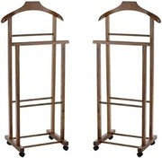 SET 2  INDOSSATORI DOPPI DA CAMERA COLORE NOCE LEGNO DI FAGGIO 43 X 33 X 105 H