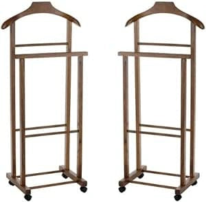 SET 2  INDOSSATORI DOPPI DA CAMERA COLORE NOCE LEGNO DI FAGGIO 43 X 33 X 105 H
