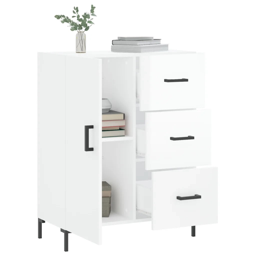 Credenza 69,5x34x90 cm in Legno Multistrato Bianco Lucido 827918
