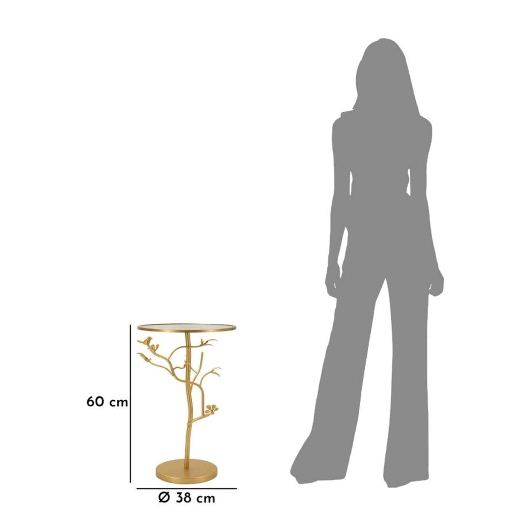 Tavolino VKH804, Oro, Metallo, 38x38x60 cm
