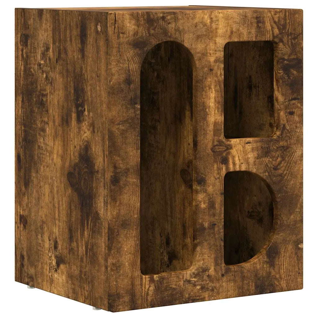 Comodino ELST Rovere fumé 40 x 35 x 50 cm Legno ingegnerizzato 891254