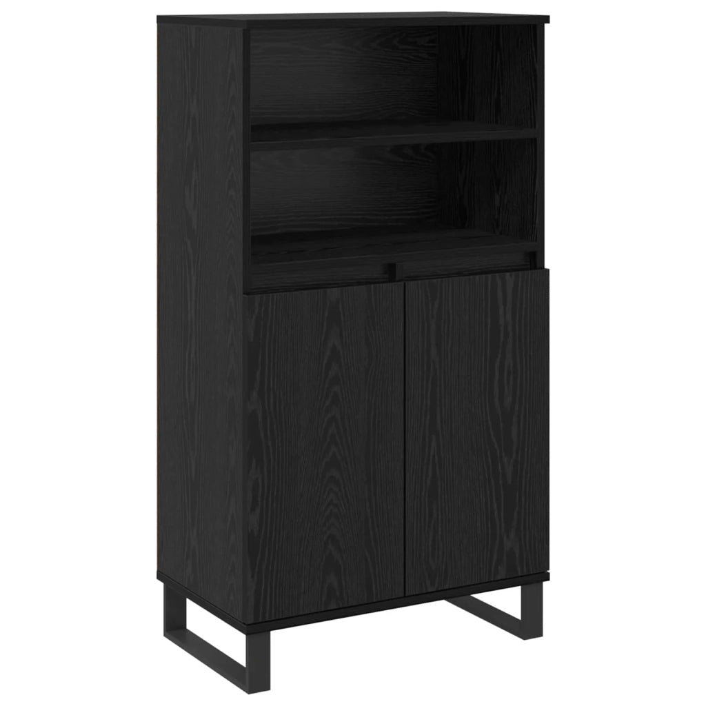 Credenza | Madia | Buffet da pranzo | Armadio da pranzo Nero 60 x 36 x 110 cm Legno multistrato