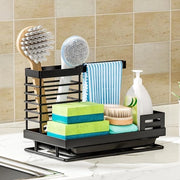 Organizzatore di Sciacquatura in Acciaio con Sostegno Magnetico e Filtro - Ospita Sponga, Asciugamano, Spazzola e Contenitore per Sapone