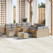 Set Divano da Giardino 13 pcs Beige polyrattan