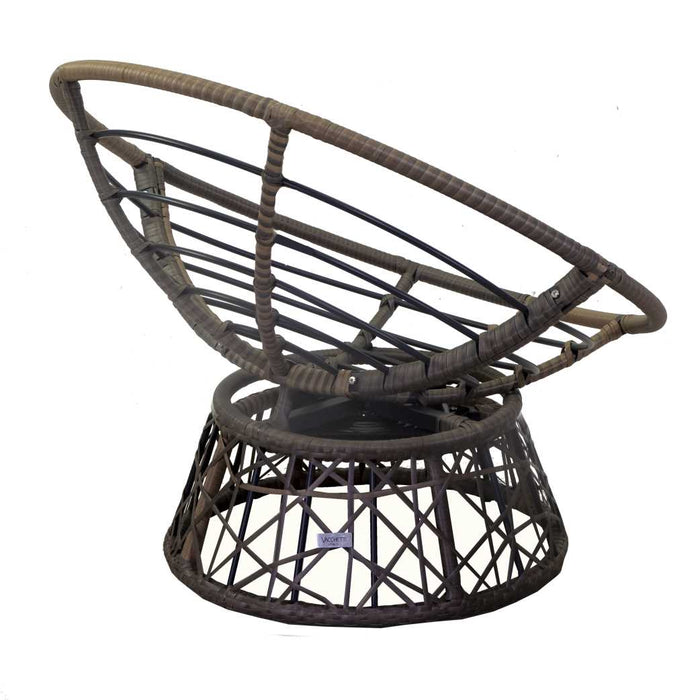 Poltrona da Giardino con Cuscino e Tavolino in Alluminio e Polyrattan  Baltimora Grigio