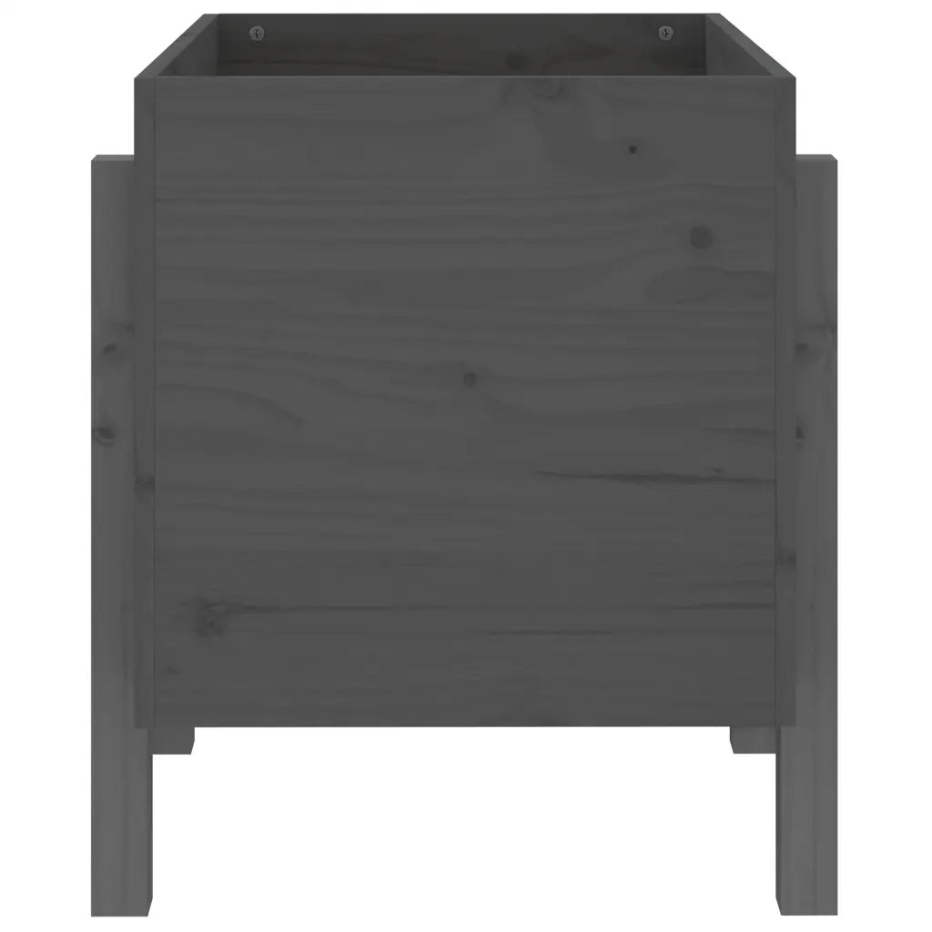 Fioriera da Giardino-Vaso da Esterno-Contenitore per Piante Grigia 62x50x57 cm Legno Massello di Pino