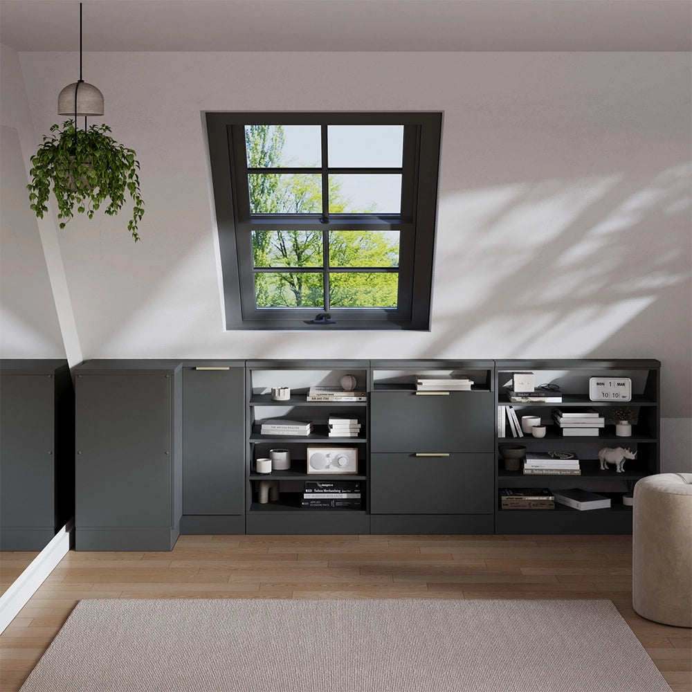 Mobile sottotetto Mobile angolare Rion Antracite-oro/Antracite 75.6 x 83.8 cm con 1 porta Vicco