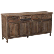 Credenza in legno con 4 cassetti e 4 ante 180x45x86