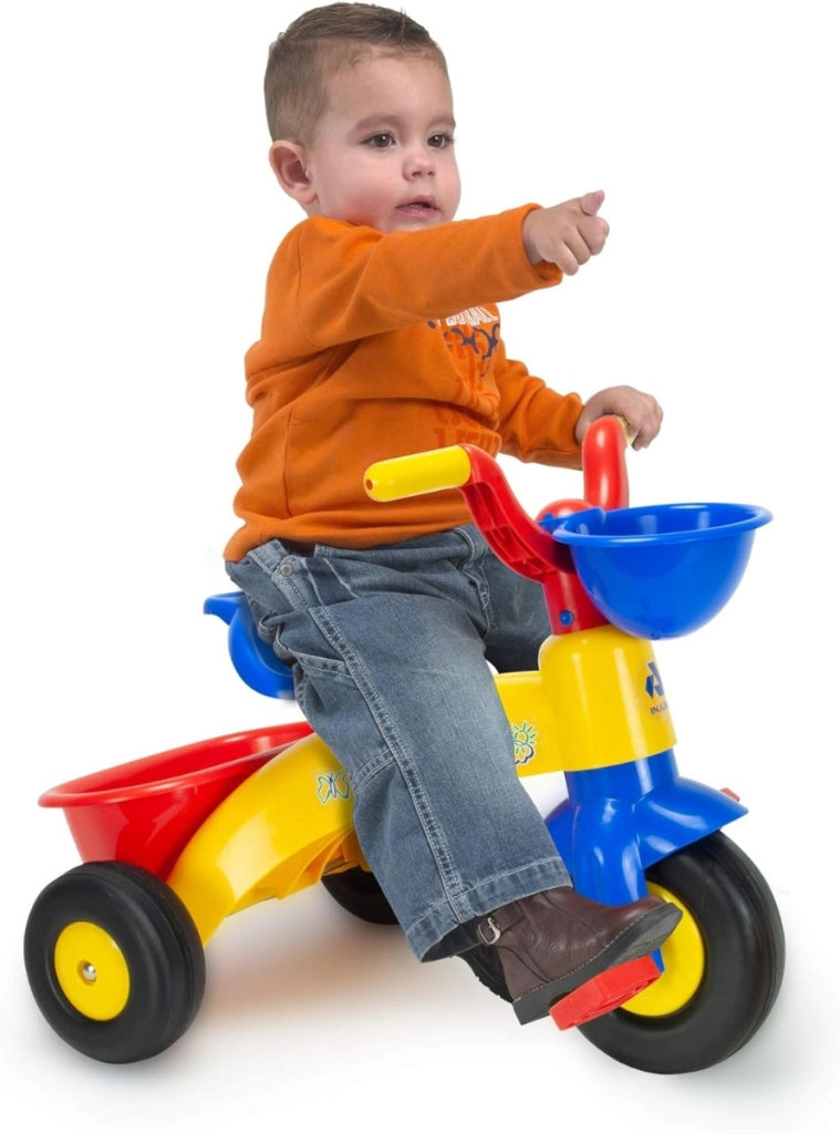 EIC INJUSA - Triciclo Bambini Trico Max Primi Passi, per Bambini da 1 a 3 Anni, con Pedali, Cestino Anteriore e Posterio