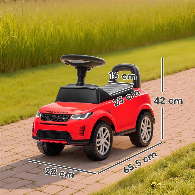 MACCHINA PER BAMBINI LICENZA LAND ROVER CON CLACSON E SPAZIO PORTAOGGETTI, 65.5X28X42 CM, ROSSO