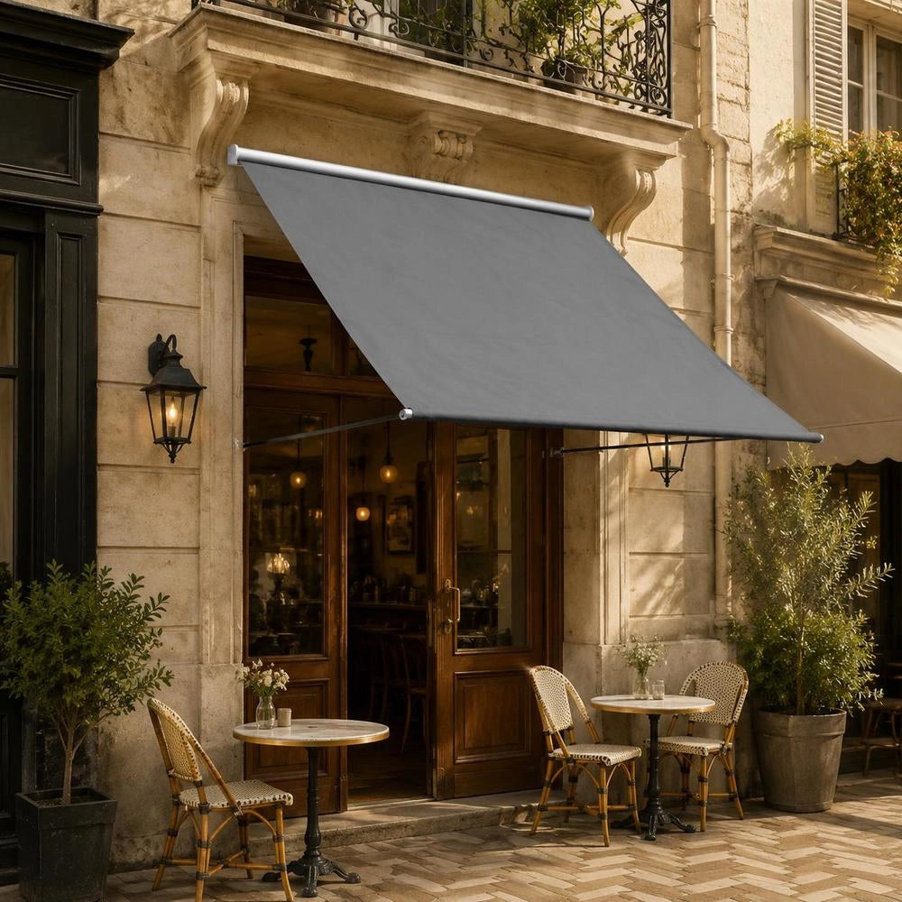 Retractable Awning, Anthracite, 150x150 Cm, Fabric And Steel