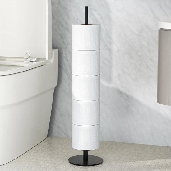 Toiletpapier e wc-ruota e rotoli da cucina e ruota di riserva, deposito wc, in acciaio inossidabile, libero, piano per bagno, con divisorio per protezione dall'acqua