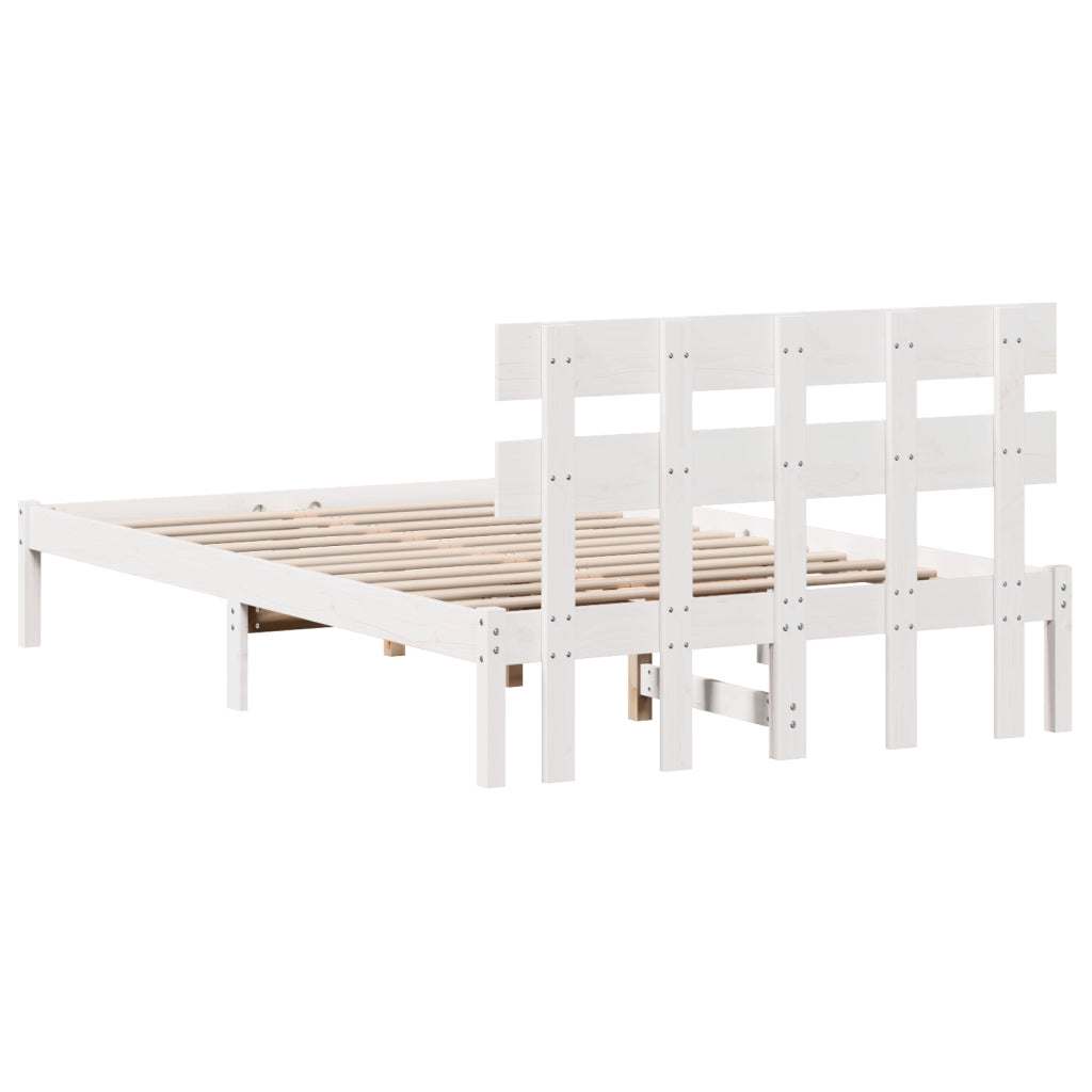Struttura letto con testiera Bianca 120x200 cm Legno massello di pino