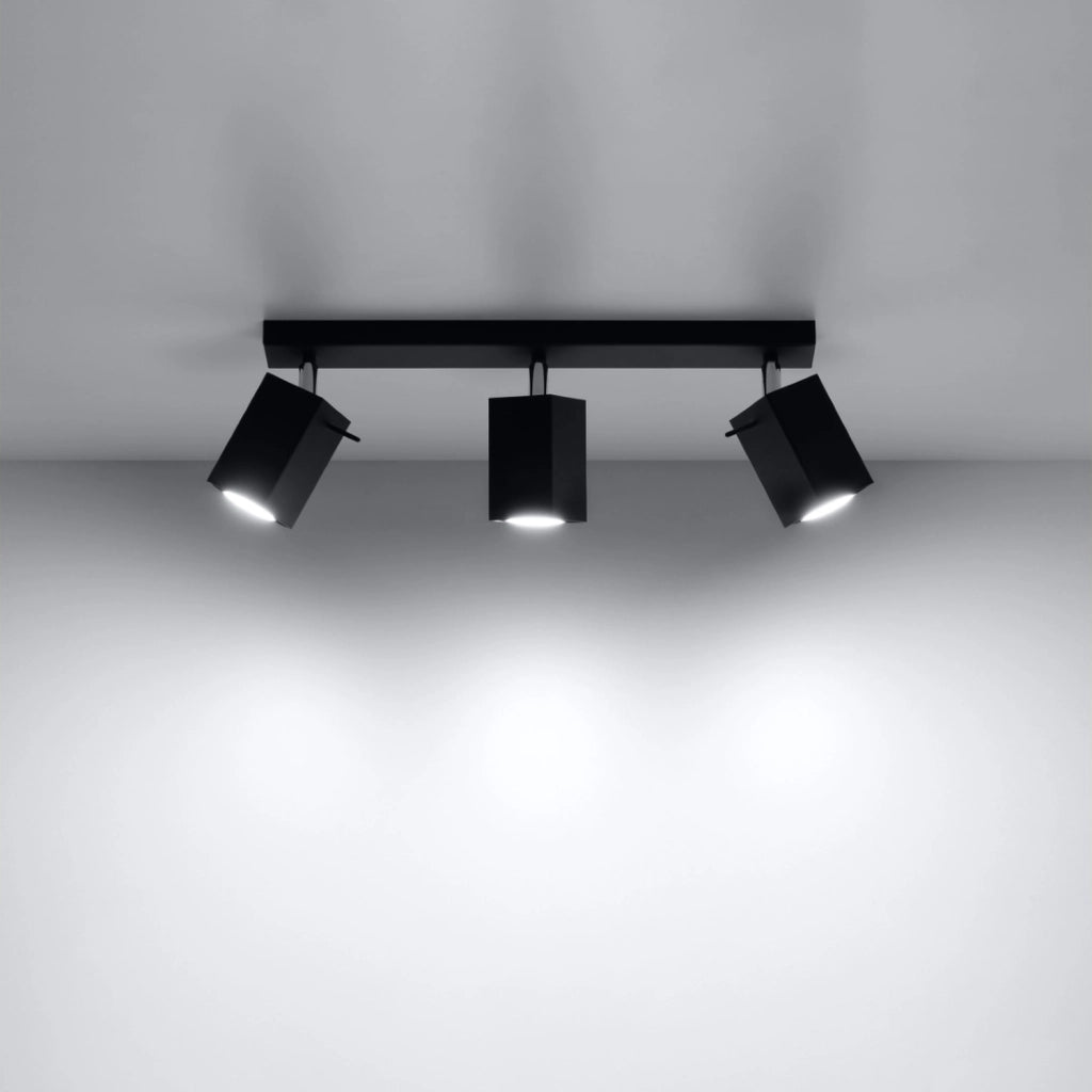 Plafoniera Pure Lume BRAVEA 3 luci GU10 nera cromo